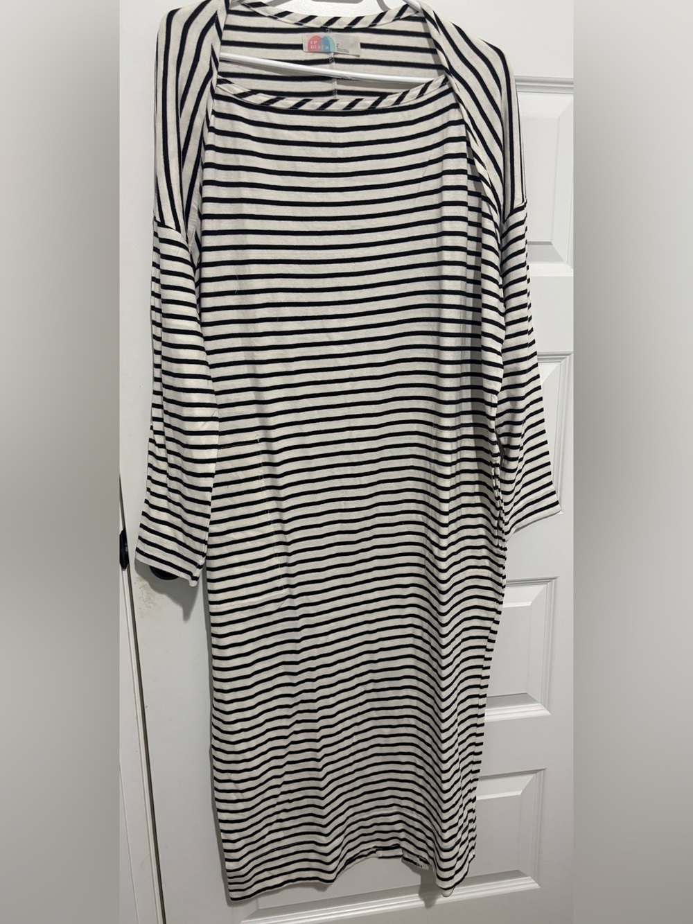 NWOT Free People Beach Striped Long Sleeve Dress - Size Large